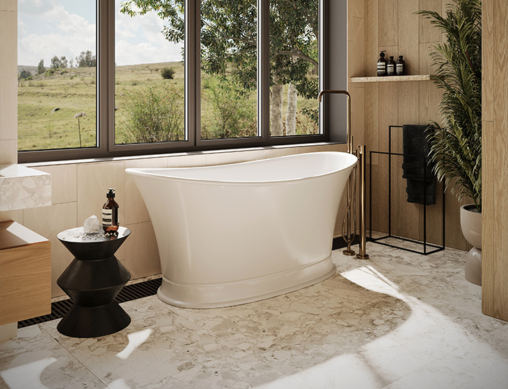 MacPherson bathtub by MTI Baths — integrated overflow detail