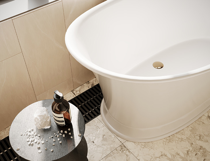 MacPherson bathtub by MTI Baths (Model 155) — sculptural silhouette